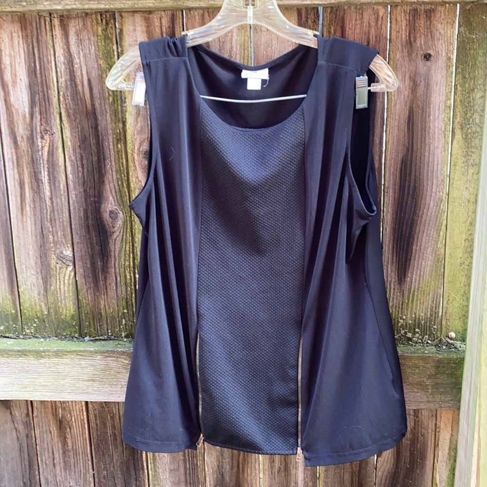 Worthington faux zipper top sz. L